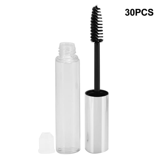 30 stuks 10 ml Lege Mascara Tubes Wimpercrème Vloeistof Flacon Hervulbaar met Flesstop Cosmetisch white