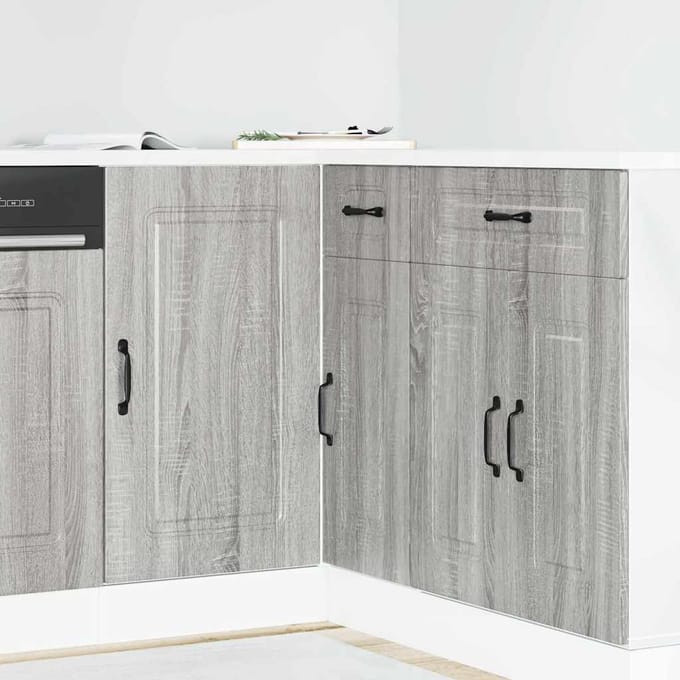 vidaXL - Onderkast - Kalmar - bewerkt - hout - grijs - sonoma - eiken