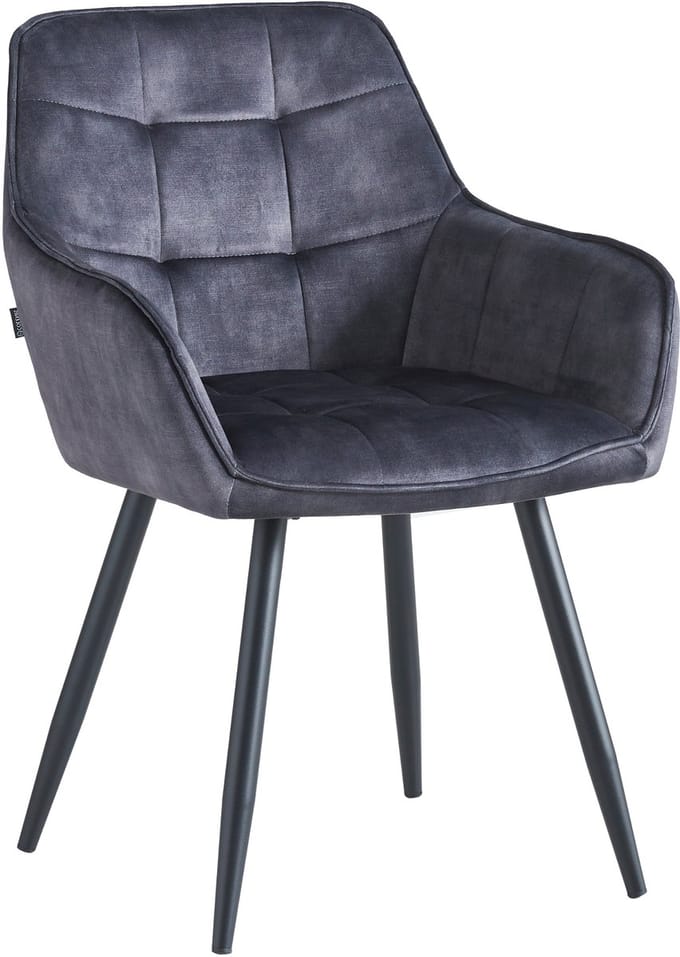 Colenis® - Oriana Eetkamerstoel - Set Van 6 - Antraciet - Adoré Velvet - Design