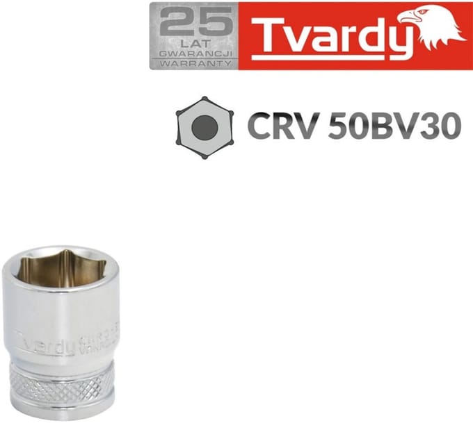 Tvardy Zeskant dopsleutel - 6 punts - 7 mm - Verchroomd staal