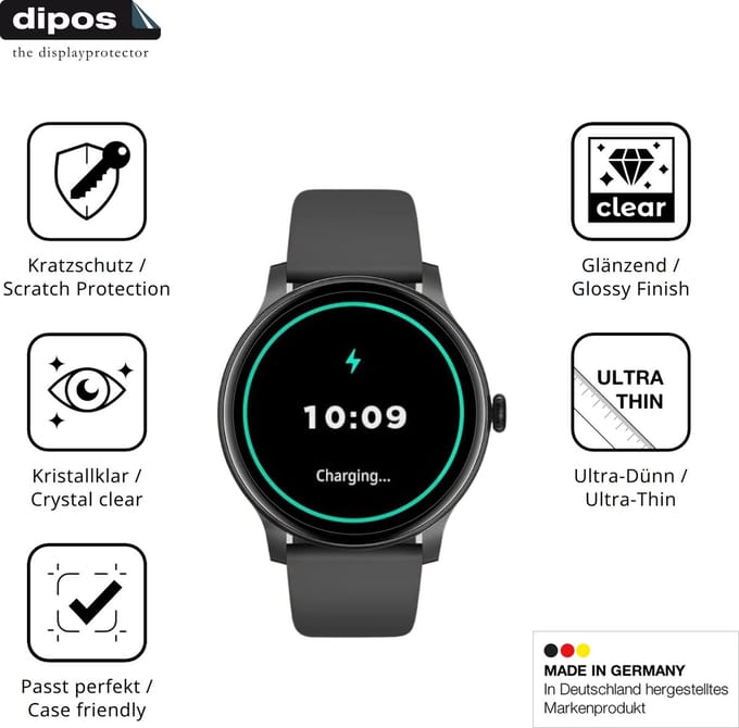 dipos – 6x Beschermfolie geschikt voor AcclaFit D2 1.38 Zoll | Krasbestendige & heldere Screenprotector Ultra-Thin