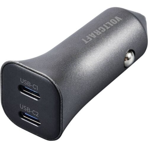 VOLTCRAFT CPS-40W/ 2 VC-RA401 USB-oplader 40 W 2x USB-C USB PD 3.0 Zilver-zwart Auto