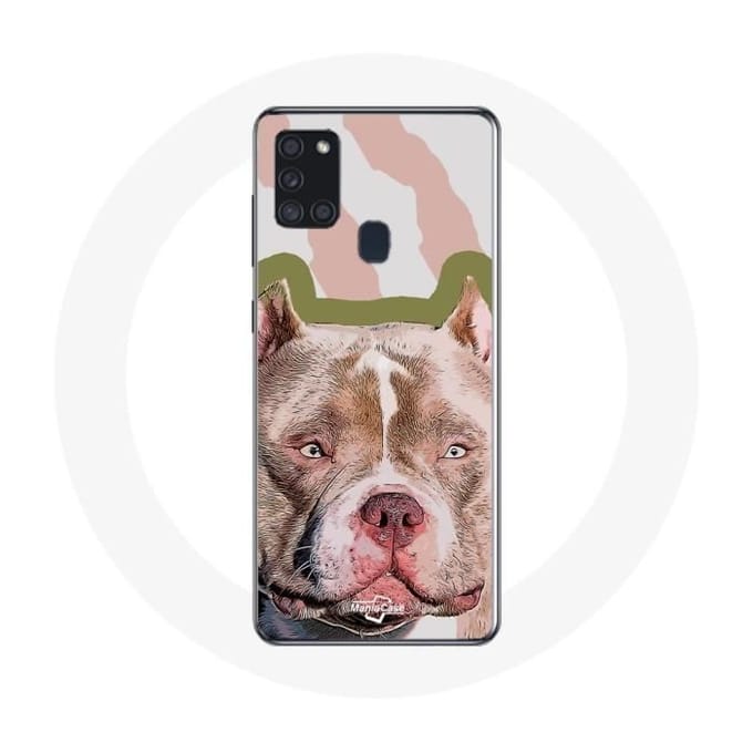 Coque - Samsung - Galaxy A21S - Souple - Chien de Pitbull - Marron marron