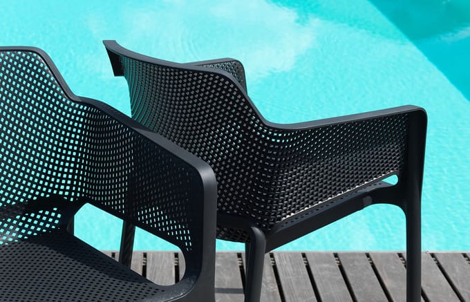 Nardi - Bundle Rio uitschuifbare tafel DurelTOP 210 cm + 8x Net Armleunstoel  antraciet - 4 - 6 Wochen
