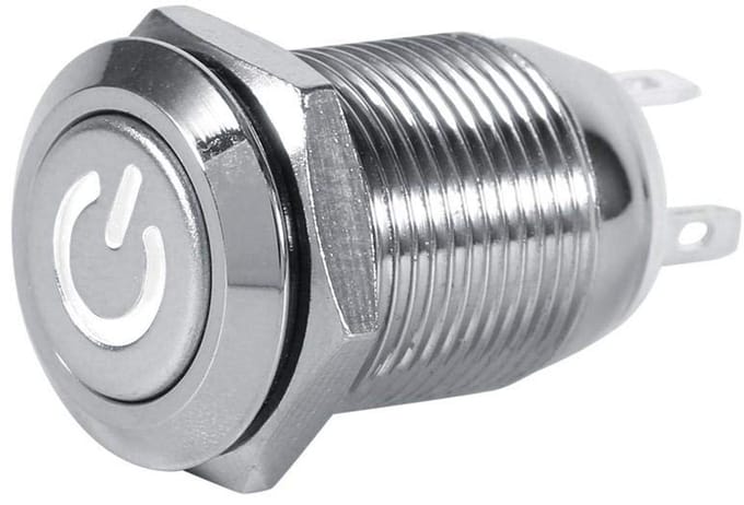 Dailygoody - Waterdichte Momentary Push Button Switch 12mm met LED - Diverse Kleuren