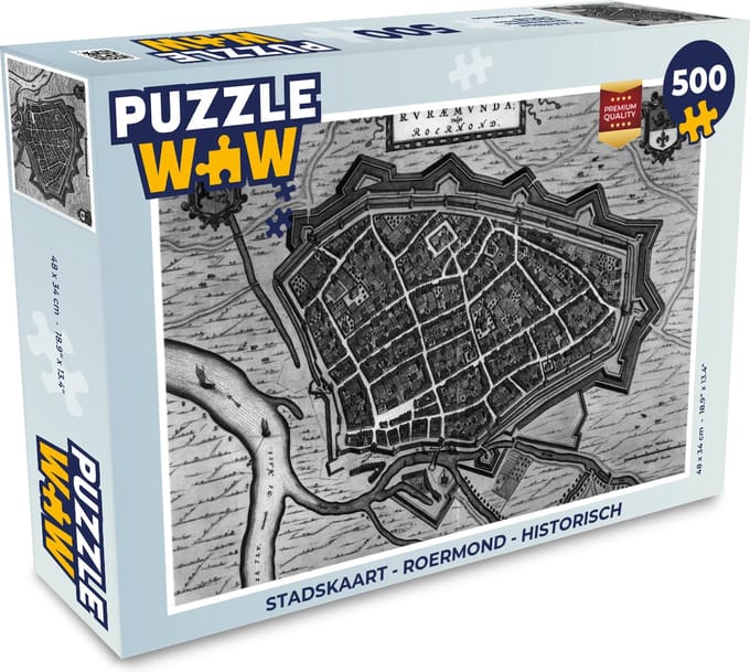 Puzzel Stadskaart - Roermond - Historisch - Legpuzzel - Puzzel 500 stukjes - Plattegrond