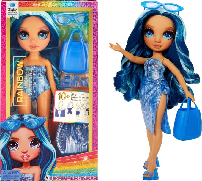 Rainbow High Swim & Style-modepop - 28 cm - Skyler (blauw)