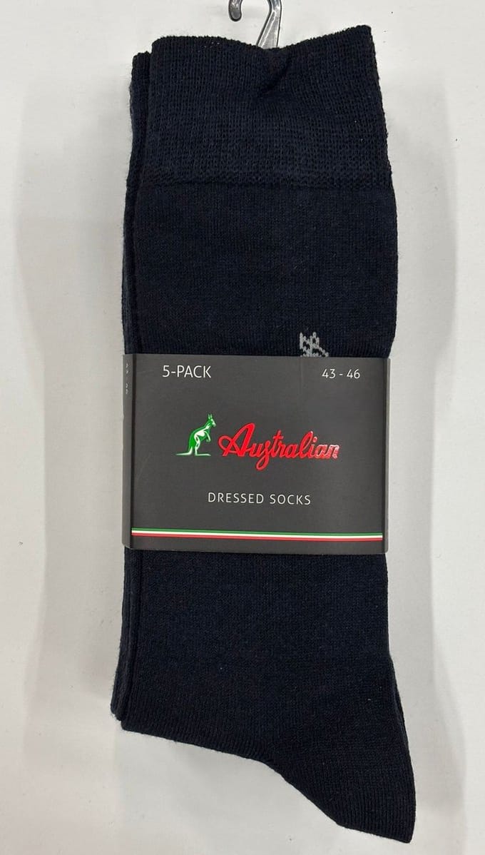 Australian Sokken - Unisex - 5-Pack - Maat 43-46 - Donker Blauw