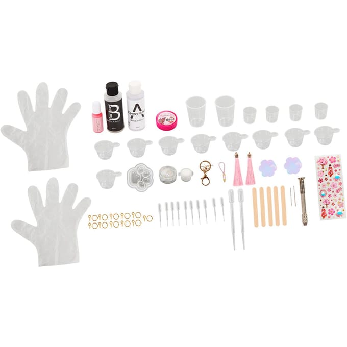 Hars Sieraden Maken Kit Sakura Kattenpoot Ontwerp Vorm Maatbeker Sticker Handboor Epoxy Hars Vorm Set white
