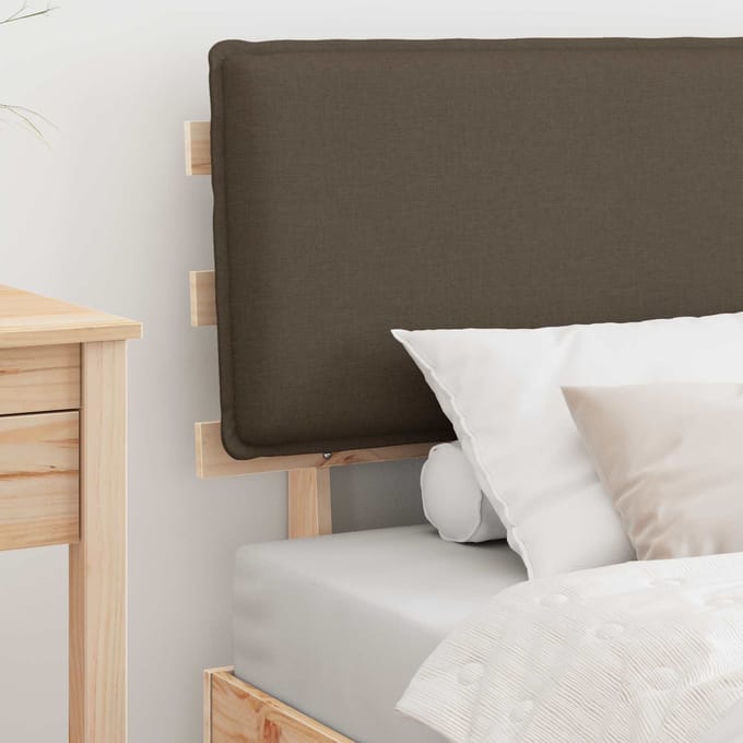 vidaXL - Bedframe - met - Gevoerde - Hoofdbord - Taupe - 80 - x - 200 - cm