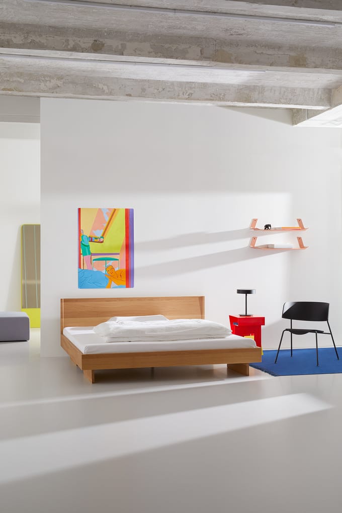 Objekte unserer Tage Zians Bed - eiken - met hoofdeinde - 180 x 200 cm