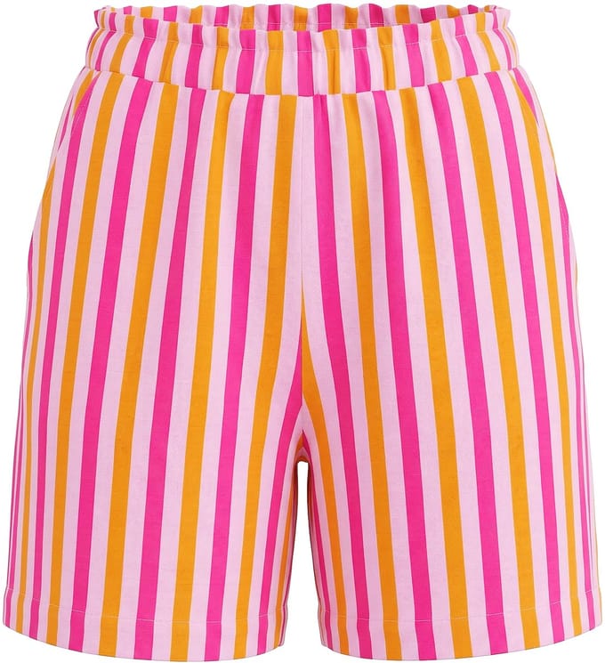 Studio Untold - Dames - Shorts wijde pijpen neonstrepen elastische tailleband - Lichtroze - Maat 58
