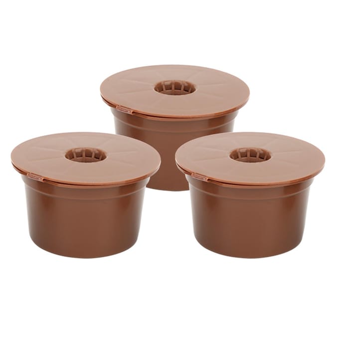 3 stuks herbruikbare navulbare koffiecapsulefilterbeker vervangende accessoires geschikt voor Caffitaly brown