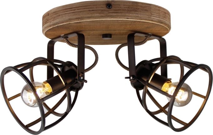 Chericoni Aperto Plafondspot - 2 lichts - Ø12 cm - E14 - Zwart