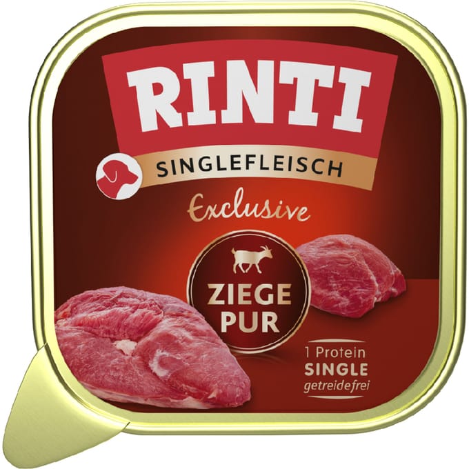 10x150g RINTI Single Meat Exclusive Geit nat hondenvoer