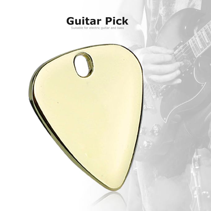 5 Pièces Médiator Métallique pour Guitare Accessoire d'Instruments de Musique(Or) gray