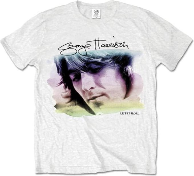 George Harrison - Water Colour Portrait Heren T-shirt - L - Wit