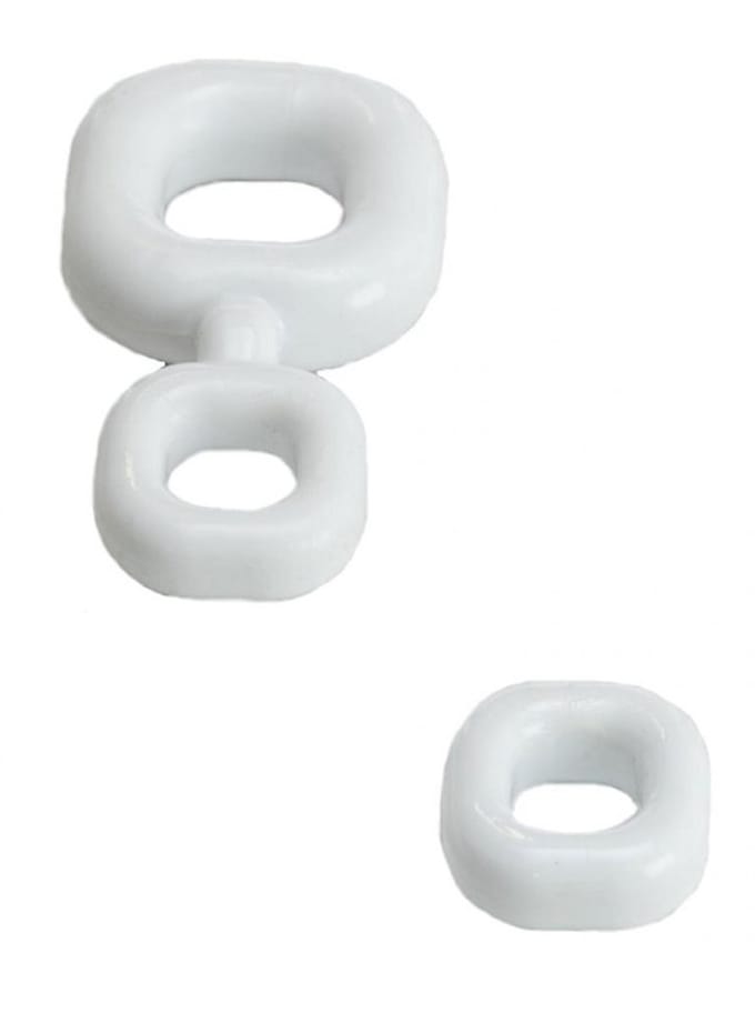 Sport Fucker - Boner Kit - penis-/testikelring combinatie - set van 2 - wit