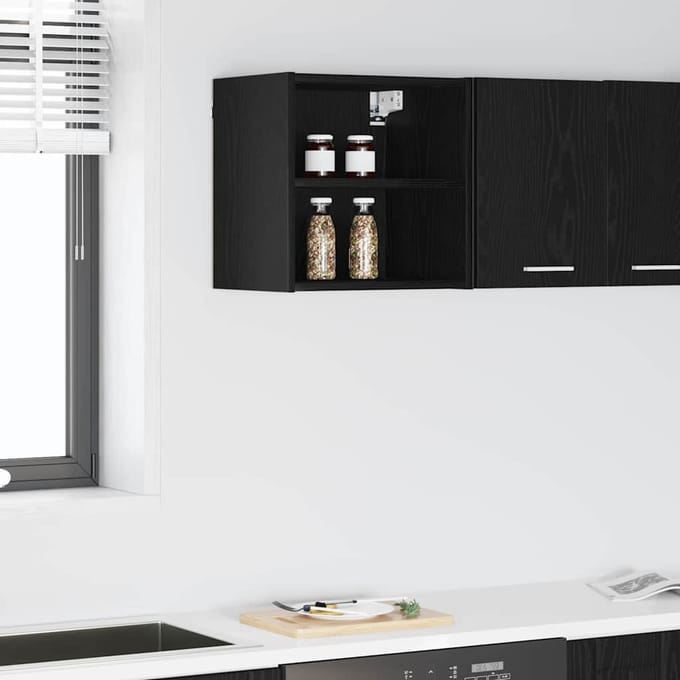 vidaXL - Hangkast - Zwart - Eiken - 40 - x - 29,5 - x - 40 - cm - Bewerkt - hout