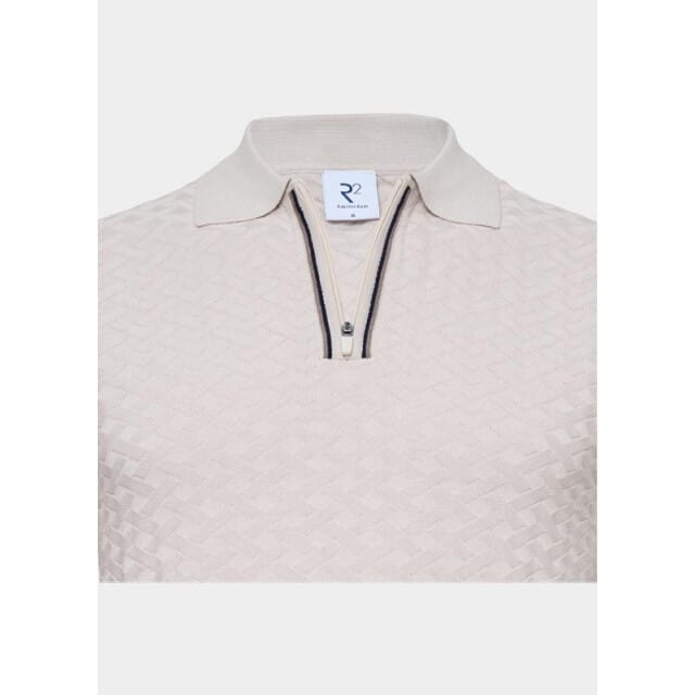 R2 Amsterdam Knitted Polo Beige - Maat M - Heren