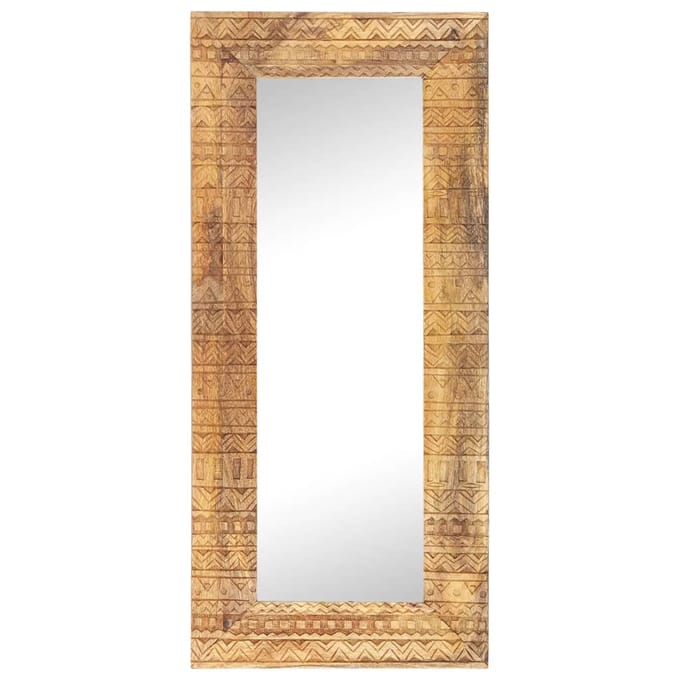 vidaXL - Spiegel - handgesneden - 110x50x2,5 - cm - massief - mangohout