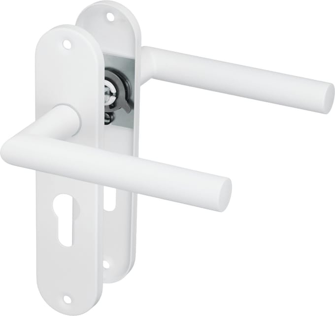 Calzio - Deurklink Wit Cilindergat - Kort Rond Schild