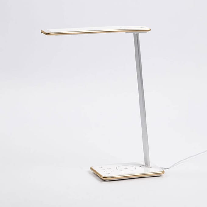 Aluminor LED bureaulamp Orbit met inductie, goud