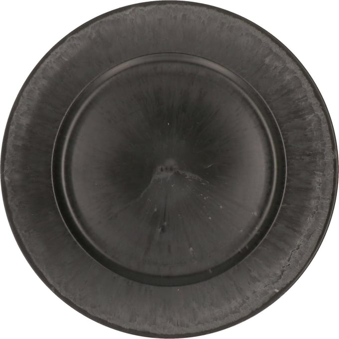 Othmar Decorations kaarsenbord/onderbord - zwart - D33 cm - kunststof - rond