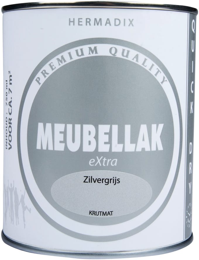 Hermadix Meubellak eXtra - Dekkend - Krijtmat Zilvergrijs