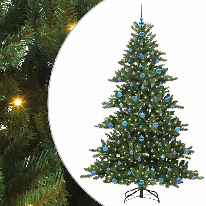 vidaXL - Kunstmatige - Hinged - Kerstboom - Groen - 210 - cm - PVC - en - Staal