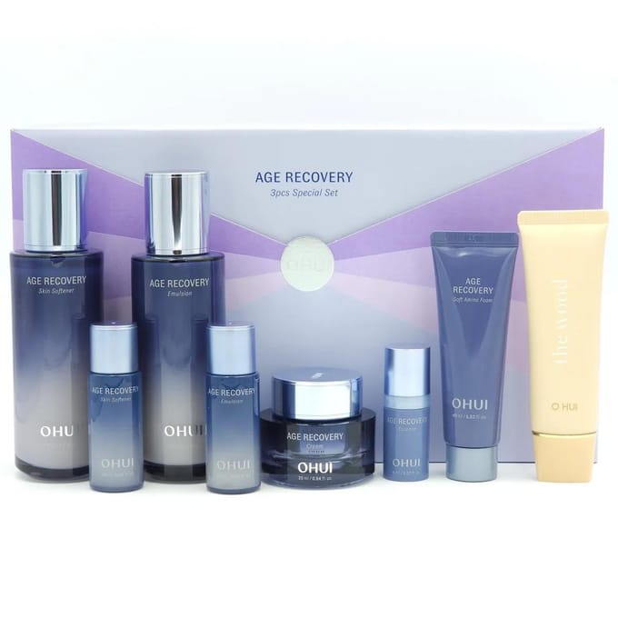 O HUI Age Recovery Zacht Aminoschuim Speciale Set 4 items Koreaanse Luxe Merk Winkel white