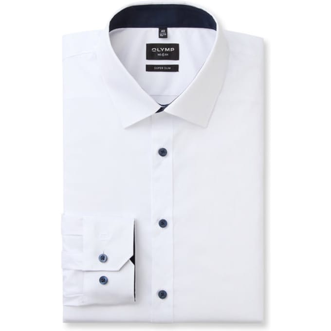 OLYMP No. Six Overhemd, Super Slim, Urban Kent, Wit