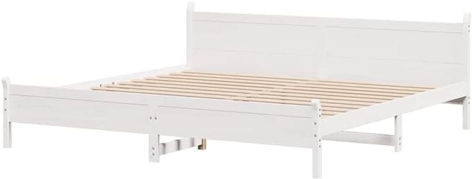 Bedframe Grenenhout - Bed ombouw - Slaapkamer Meubel - Massief Hout - 200x200 cm - Wit