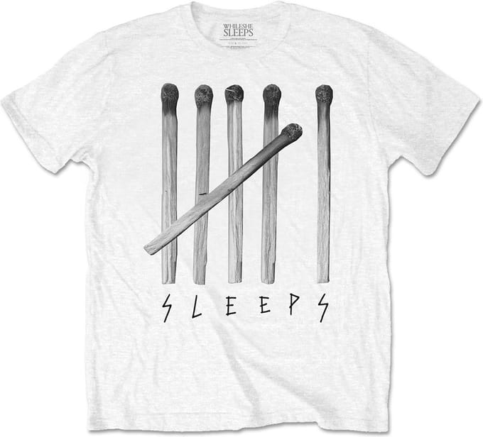 While She Sleeps - Matches Heren T-shirt - M - Wit