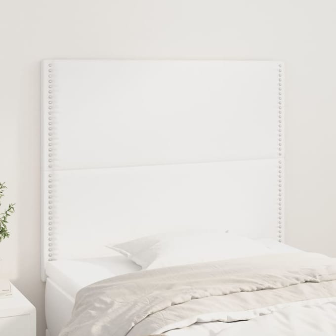 vidaXL - Hoofdbord - wit - 100x5x118/128 - cm - kunstleer