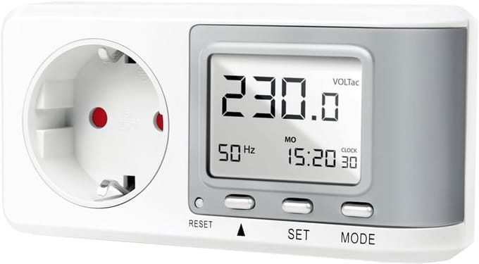 Energiekostenmeter - Stroommeter CO2 - Energie Besparen - CO2 Emissie Berekening - 12 x 6 x 77 cm - wit