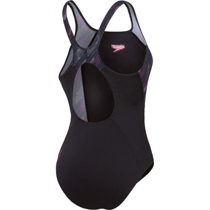 Speedo HyperBoom Splice Muscleback Zwart/Roze Sportbadpak - Maat 36