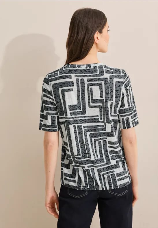 Shirt met burn-out look