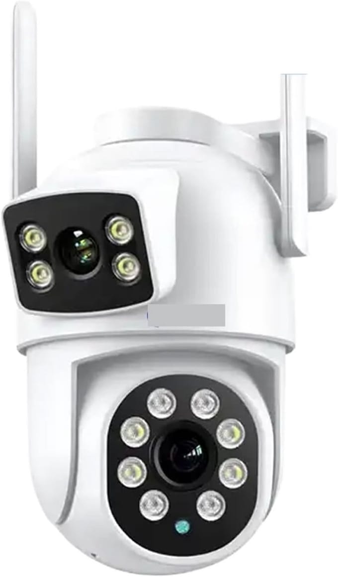 Beveiligingscamera Buiten - IP Camera WiFi - Huisbewaking - Dubbele Lens AI Tracking - 8MP - Wit