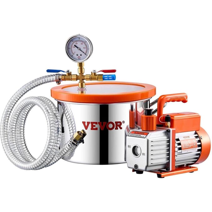 Kit de Chambre à Vide 1,5 Gallon Pompe à Étape Unique 3,5CFM Chambre de Dégazage