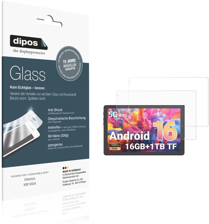 dipos – 2x Matte Pantserfolie geschikt voor Gleeso KB1004 | 9H Screenprotector
