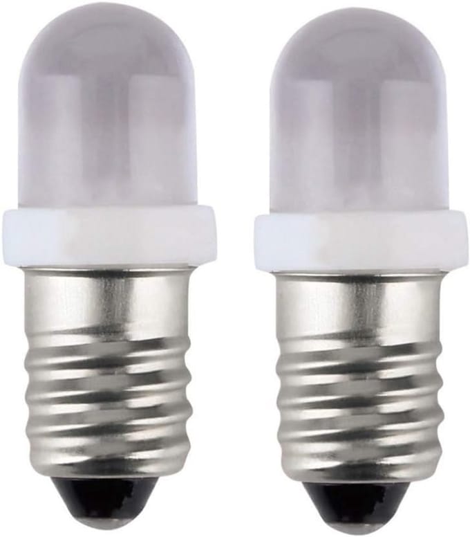 Set van 2 E10 LED Lampen 6V Koudwit Hoge Helderheid