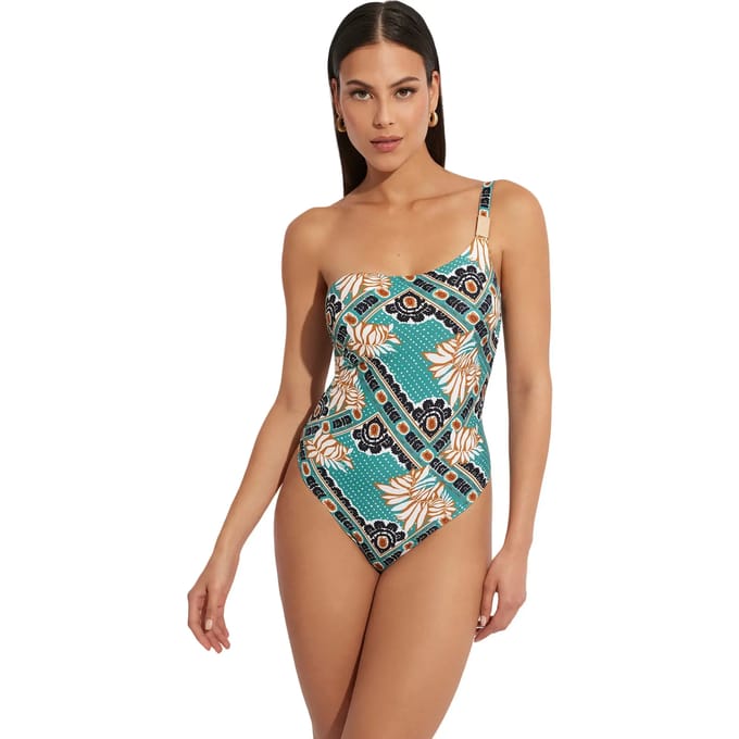 Asymmetrisch gewatteerd dames tankini Selmark Bari