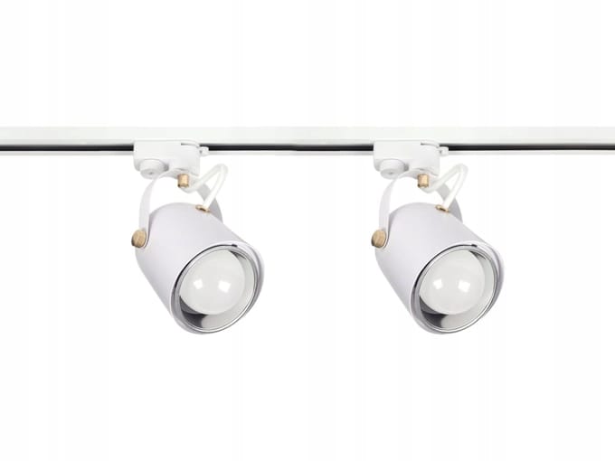 2x E27 Railspot Wit, 1m Rail, 1-fase, Salonverlichting