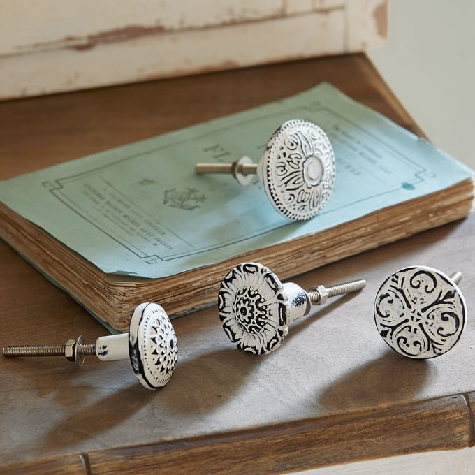 LOBERON Knop set van 4 Mildred wit