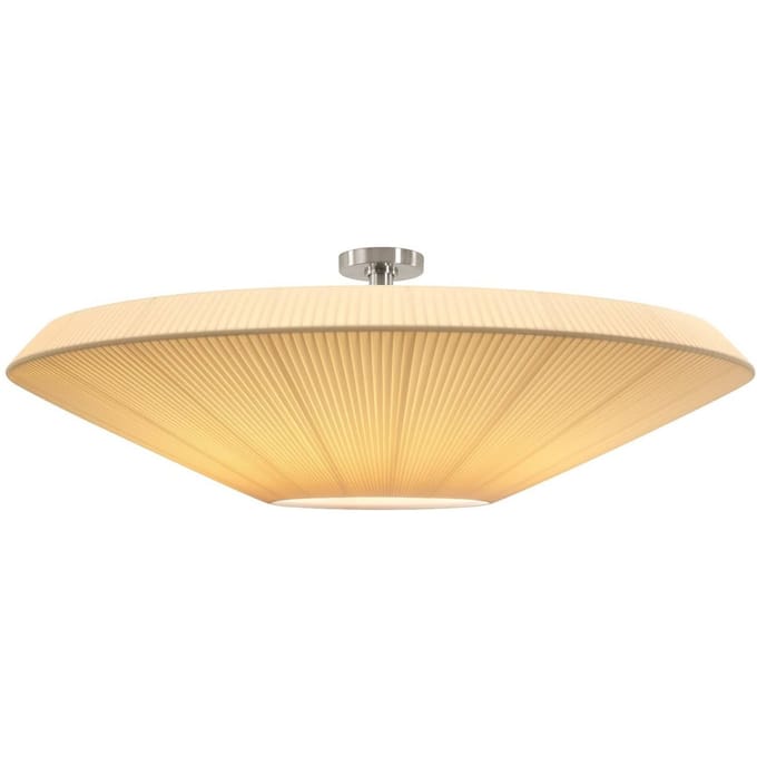 Bover plafondlamp Siam 120, hoogte 36 cm, nikkel/crèmekleurig