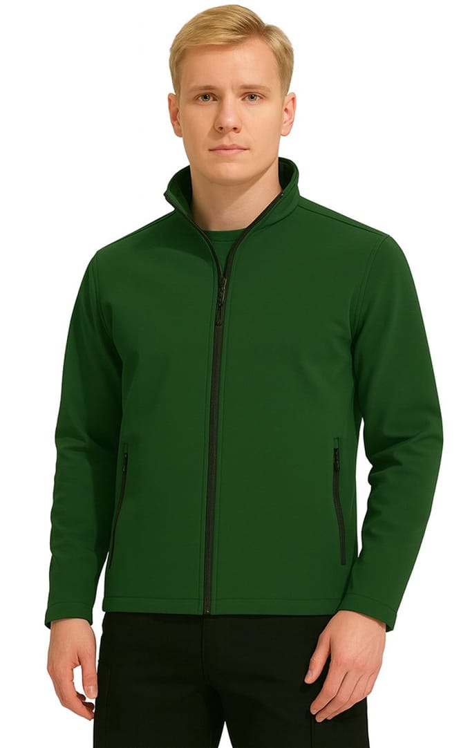 Heren Softshell Jas Groen - Dubbel Laags - Windjack - Mooi Model
