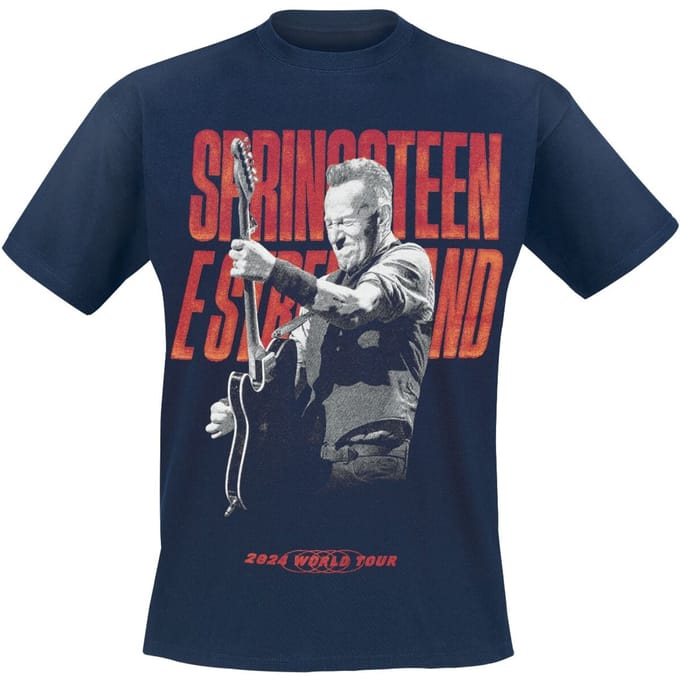 Bruce Springsteen T-shirt - Guitar - S tot XXL - voor Mannen - navy