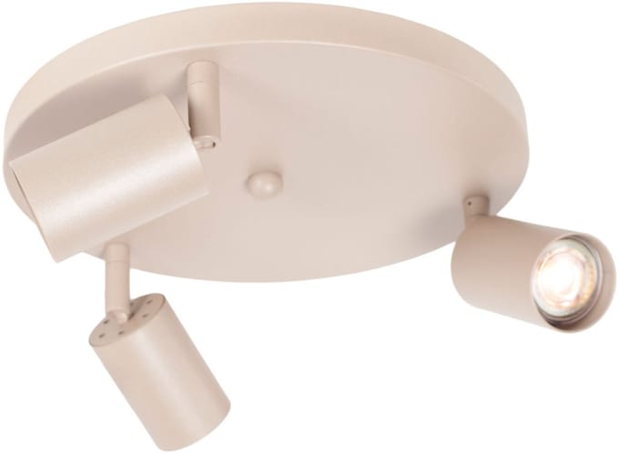 Plafondspot | 30 cm | serie bounce zand / beige | 3 lichts | GU10 | beige/crème | metaal | functionele accentverlichting