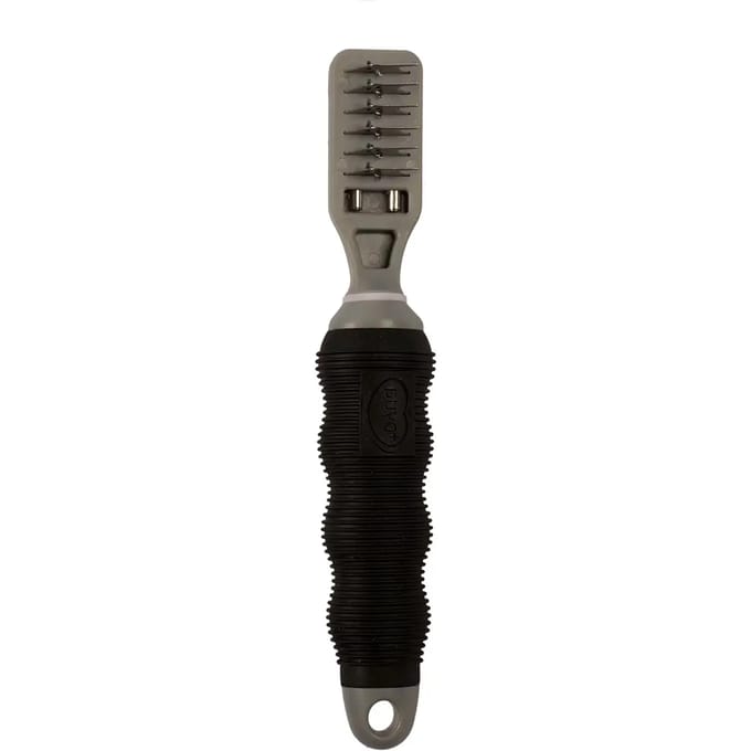 Duvoplus - Aandrukroller - Hond - Anti-klit Kam 9 Blades Zwart/grijs - 1st